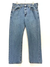 Levi's 505 Regular Fit Straight Leg Jeans Men's 34 x 30 - Light Wash Mid Rise