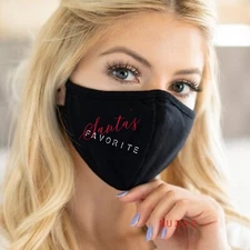 Santa’s Favorite Face Mask 2 Layers Breathable Face Cover 100% Cotton Unisex