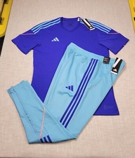 ADIDAS Tiro 23 Jersey Shirt  Track Pants Set Small Lucid Blue Tapered Soccer