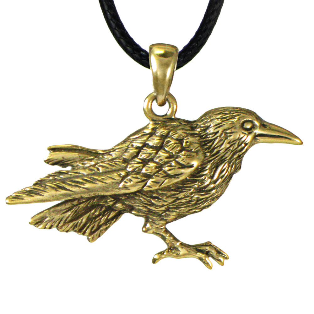 Bronze Raven Totem Pendant – Crow Jewelry For Wiccan, Pagan, Or Bird Lovers