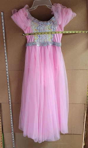 Long Pink Chiffon Dress Princess Pageant Party Maxi Gown Show Dance Costume L/Sm - Picture 3 of 8