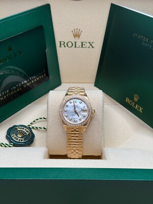 Rolex Lady-Datejust 28 NEW 2024 MOP Diamond Dial 18K Yellow Gold Jubilee