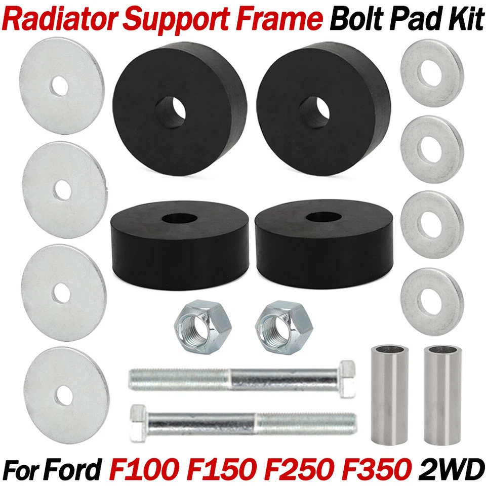 Kit de montaje en núcleo de marco de soporte de radiador 2x2 para camionetas Ford F100 F150 F250 1965-79 Foto 3 de 4