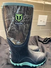 TIDEWE Hunting Boots, Size 6, Waterproof, Insulated, Warm, Rubber, Realtree Edge
