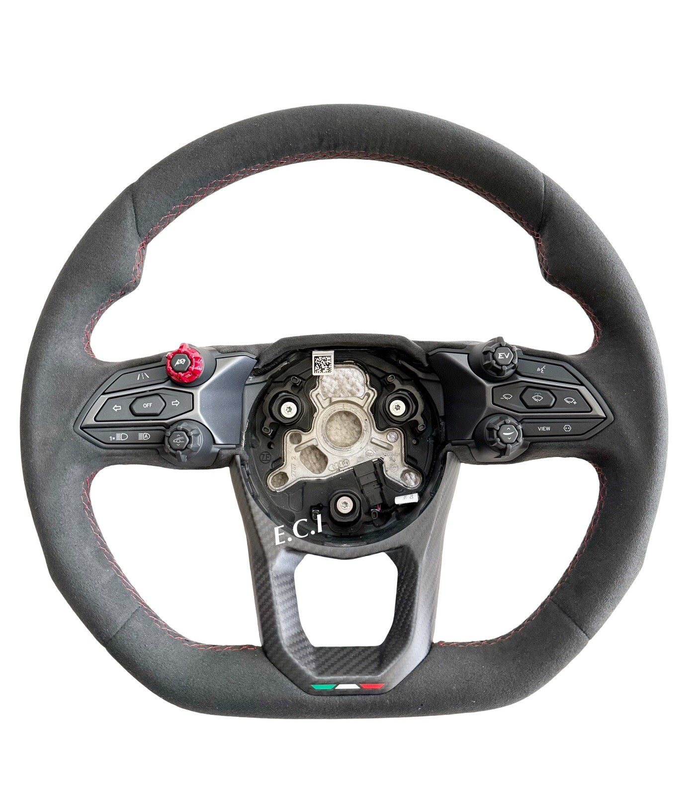 GENUINE LAMBORGHINI Revuelto NEW ALCANTARA SPORT CARBON FIBER STEERING WHEEL RED
