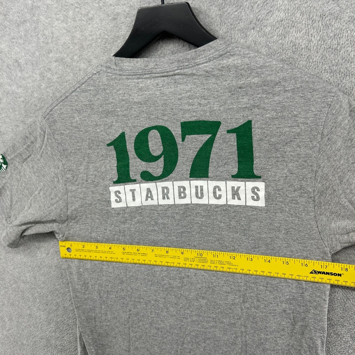 Starbucks T Shirt Adult Size Small Gray 1971 Anniversary Short 
