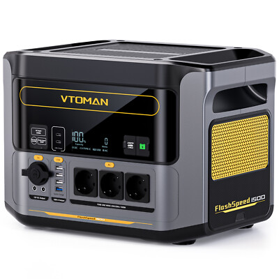 VTOMAN 1548Wh Tragbare Powerstation 1500W Solargenerator mit 220W Solarmodul
