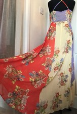 Warehouse size 12 BNWT maxi strappy dress patchwork multicoloured chiffon