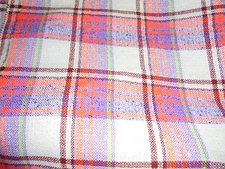 Vintage mid weight nubby texture plaid fabric material RETRO retro chic purple