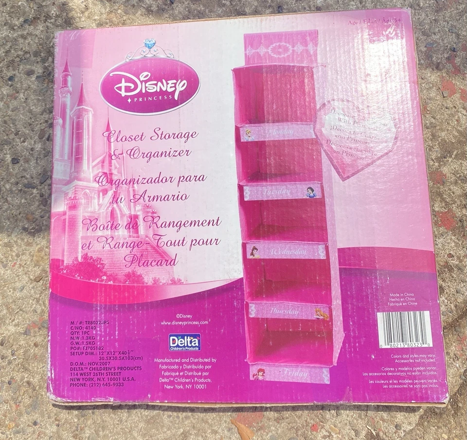 Organizador de almacenamiento y armario de princesas Disney - 5 estantes de tela nuevo Foto 2 de 2