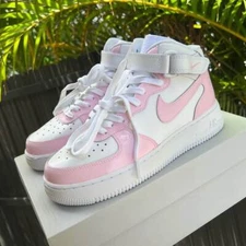 Bubble Gum Pink Custom Air Force 1 Low/Mid Sneakers