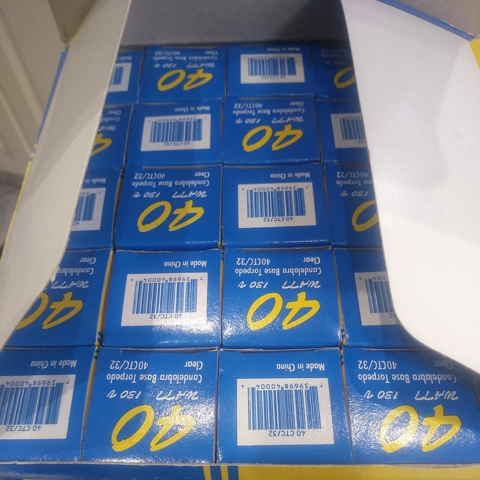 25 new Bulbrite chandelier bulb WA77. 40 Watt torpedo Tip Candelabra Base clear - Image 4 of 4