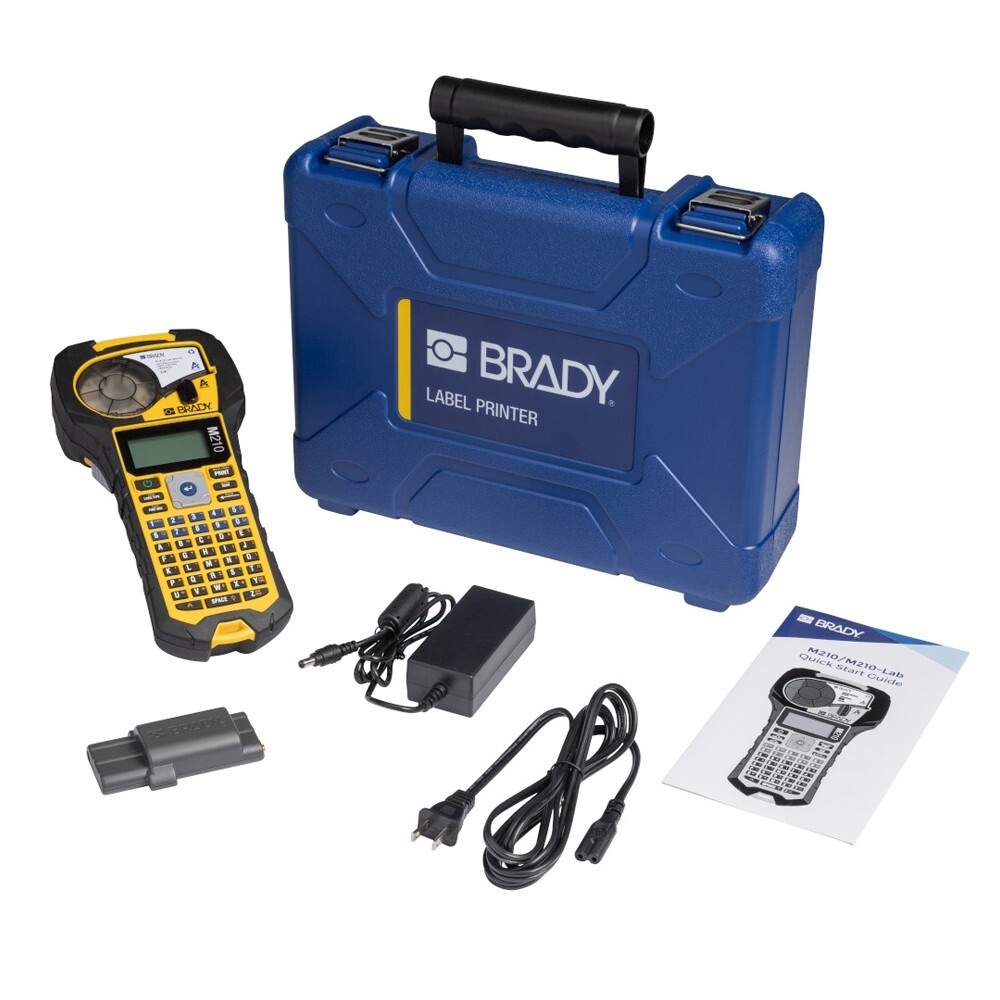 Brady M210 Portable Handheld Label Maker Printer Kit Case & Rechargeable Battery