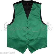 Emerald Green New Men Solid Classic Formal Tuxedo Suit Vest Waistcoat Wedding