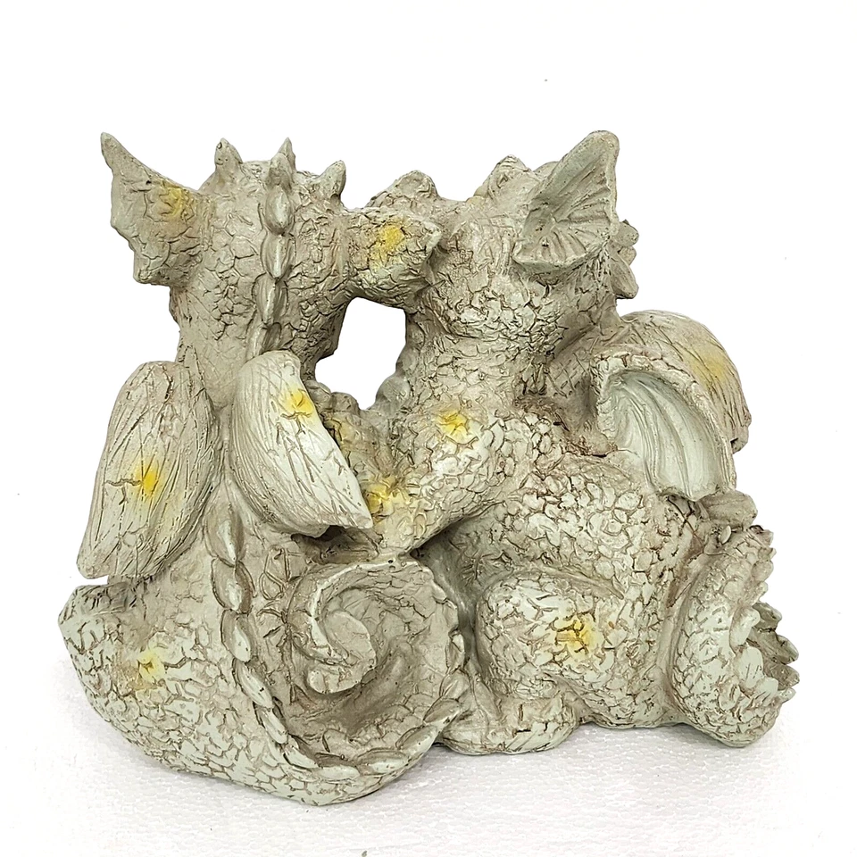 Precioso dragón parejas enamoradas decoración patio exterior resina pintada a mano, ¡NUEVO! Foto 2 de 4