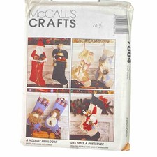McCall's Angel and Santa Stocking Sewing Pattern 7864 Christmas Holiday Uncut