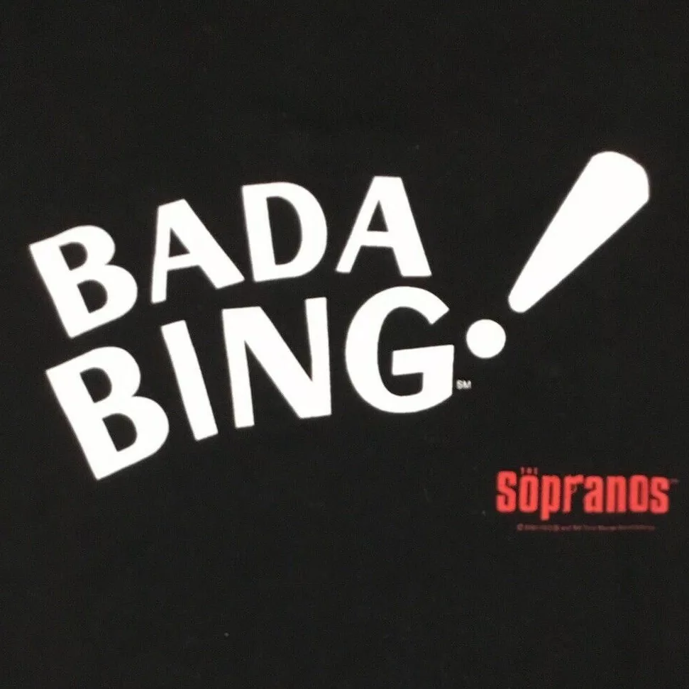 Vintage T-shirt Y2k Bada Bing Strip Club The Sopranos Promo HBO Show Sz XL