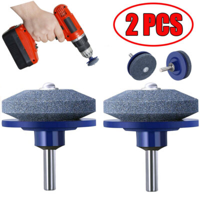 2PCS Messer Schärfer für Rasenmäher Gartengeräte Messerschärfer Schleifstein