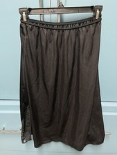 JC Penneys Vtg Petticoat Half Slip Black Size Small Side Slit Lace Trim ILGWU