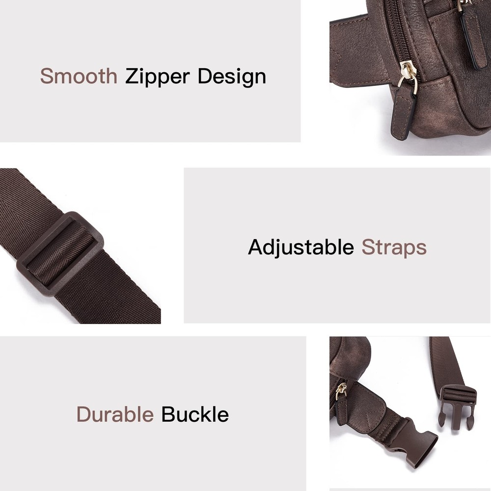 PU Leather Belt Bag for Women - Stylish Crossbody Waist Pack