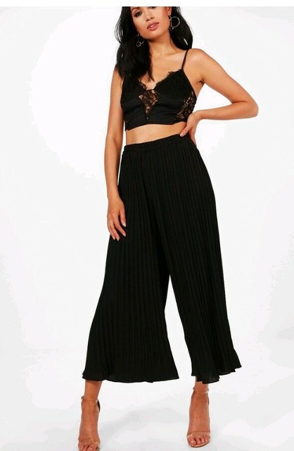 black wide culottes