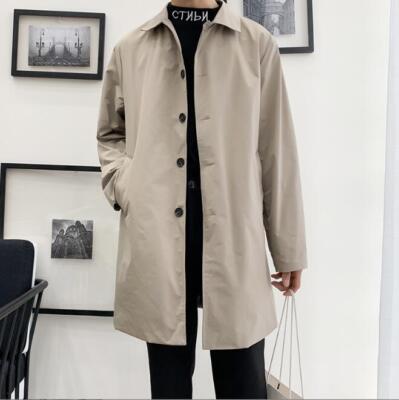 Gentleman Mens Trench Coats Casual Hooded Jacket Long Suit Overcoat Windbreaker