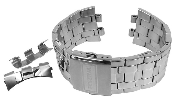 Festina Herren Uhrenarmband 28Mm Edelstahl Silbern F16613 FaltschließE-image