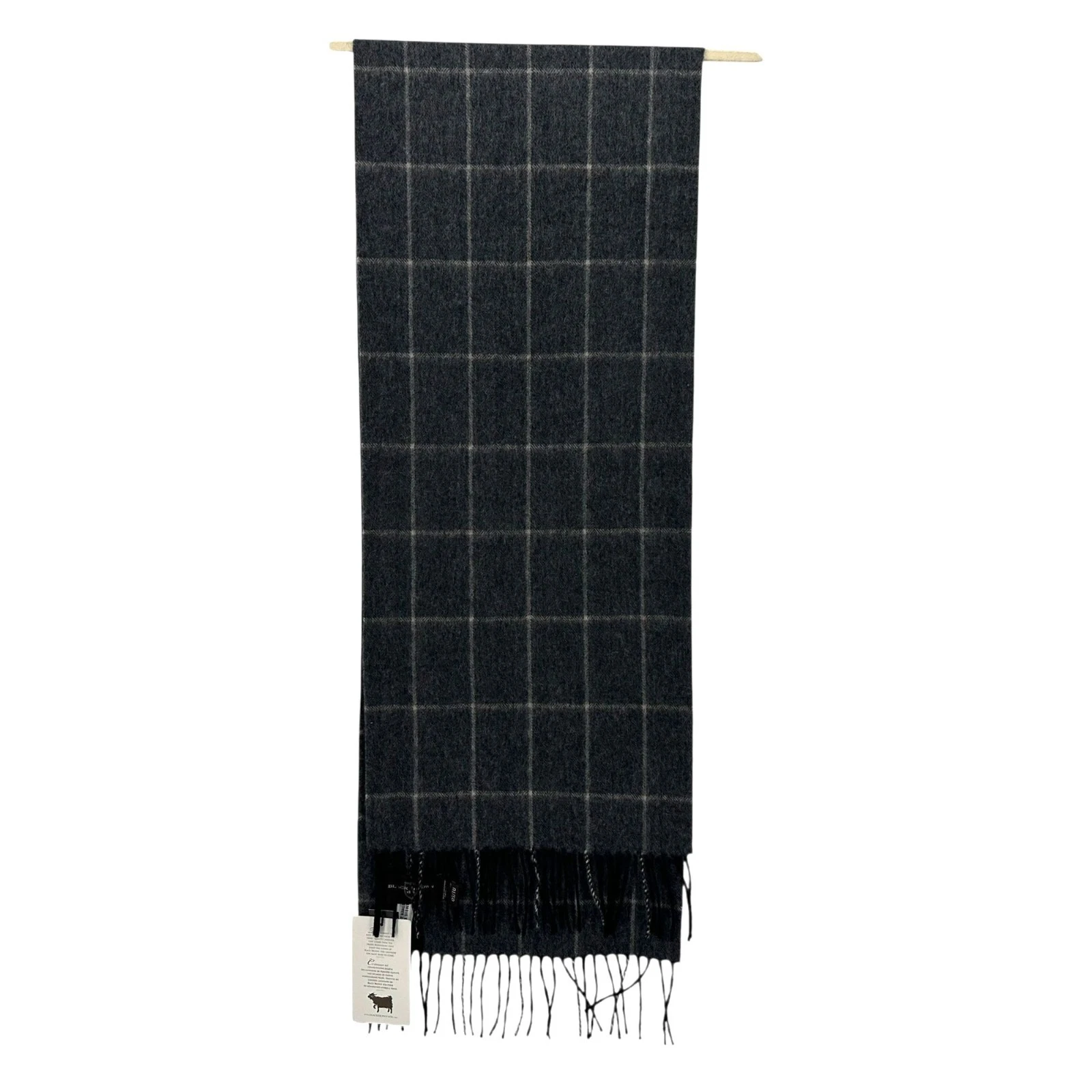 NEW Black Brown 1826 Mens Scarf Cashmere Gray Silver Black Knit 12X66 Rectangle
