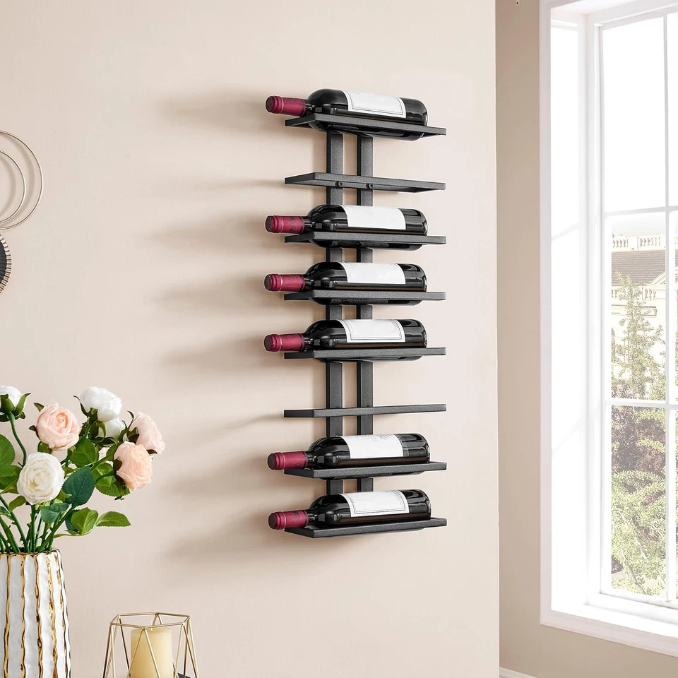 Portabottiglie Da Parete, Portabottiglie Con 8 Livelli, in Metallo, per Bottigli - Immagine 4 di 4