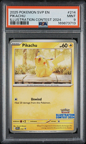 Pikachu 214 Illustration Contest 2024 SVP Holo Promo PSA 9 English 2025