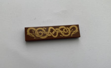 Lego Tile 1 x 4 with Gold Viking Snakes Pattern 2431pb0043 7020 7021 5378 10185