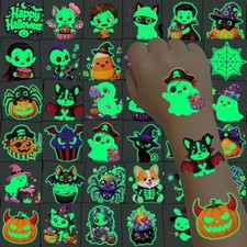 216 PCS Luminous Halloween Tattoos for Kids Halloween Party Favors Bulk