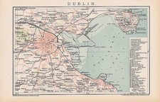 DUBLIN HOWTH IRELAND IRELAND CITY MAP circa 1896 MAP