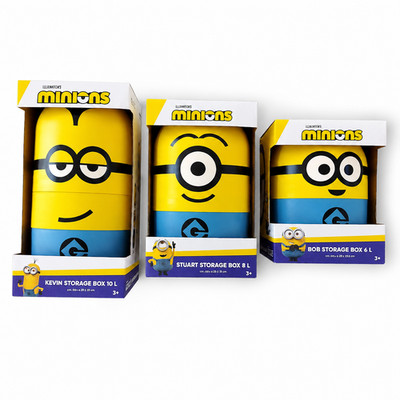 Minions Aufbewahrungsboxen Set 3-teilig | Bob 6 L + Stuart 8 L + Kevin 10 L |