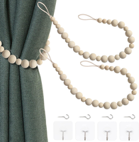 4 StüCk Holzperlen Vorhang Raffhalter Boho Vorhang Raffhalter Vorhang Halter FüR