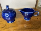 NWT Fiesta Cobalt Blue Individual Creamer & Covered Sugar Bowl Set | Retired HLC