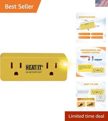 Thermostatic Outlet with LED Indicator - Save Energy Below 38°F, ET-21