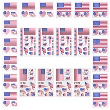 AhfuLife 24 Sheets American Flag Temporary Tattoos for USA 250 Years