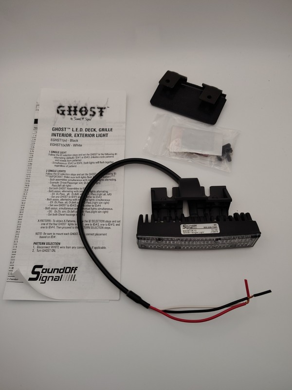 Sound Off Signal EGHST1R-12 GHOST LED Light Single 10-16VDC Blk Housing.