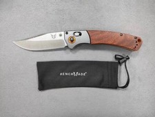 Benchmade 15080-2 Crooked River Gray Aluminum Wood Clip-Point Folding Knife NEW.