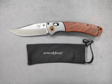 Benchmade 15080-2 Crooked River Gray Aluminum Wood Clip-Point Folding Knife NEW.