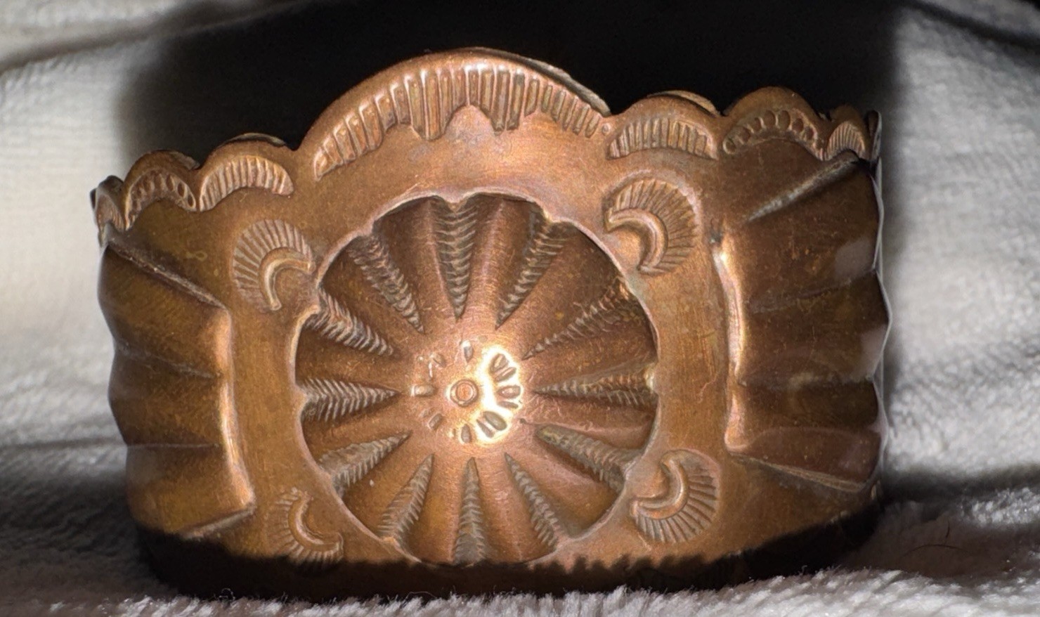 Native American Solid Copper Cuff Bracelet Vintag… - image 7