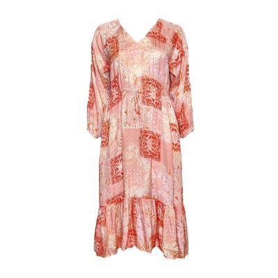 NWT ROLLER RABBIT Maisie Patchwork Olaya Maxi Dress, Pink, XL