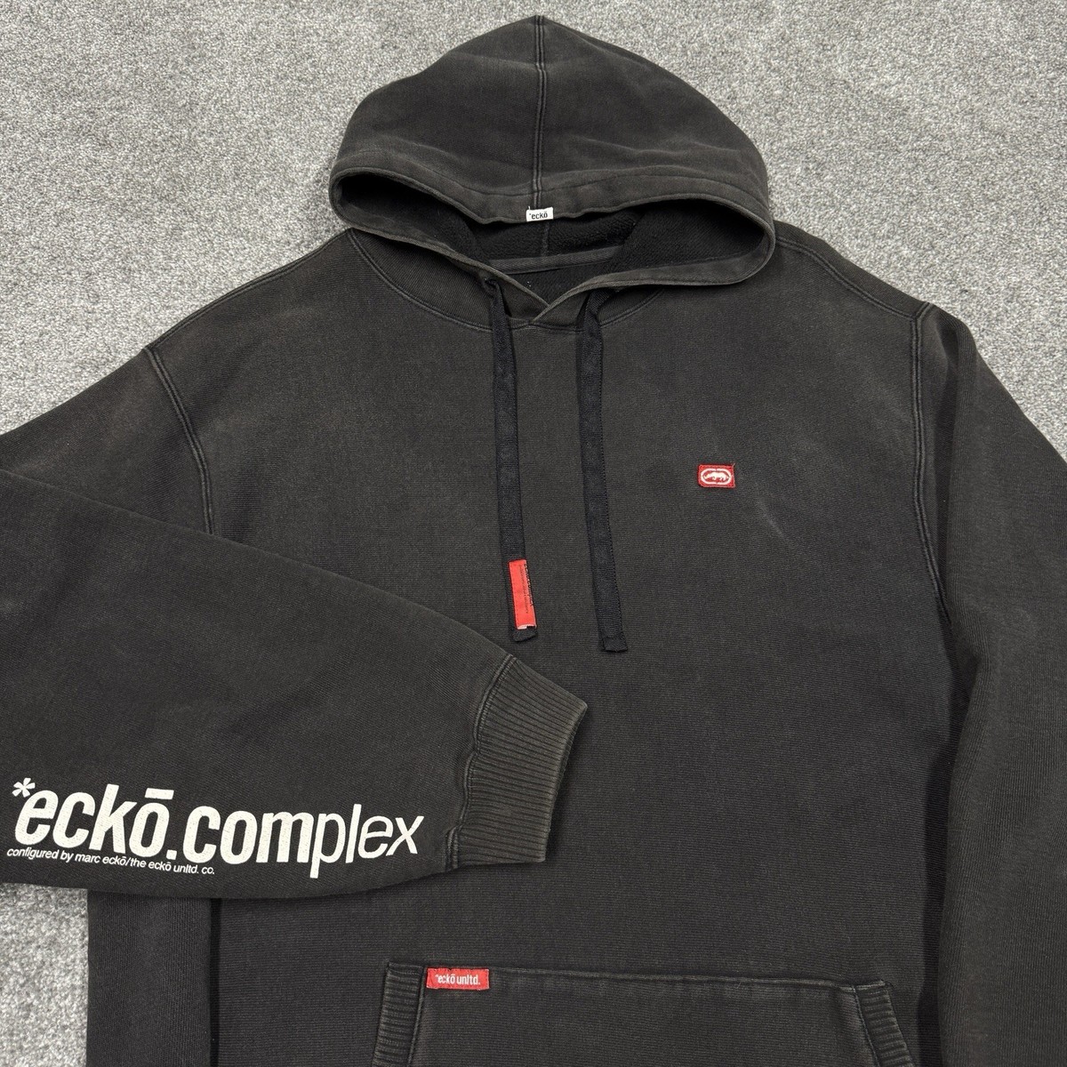 Ecko Unlimited Sweatshirt Men XL Black Hoodie Pullover Heavy 