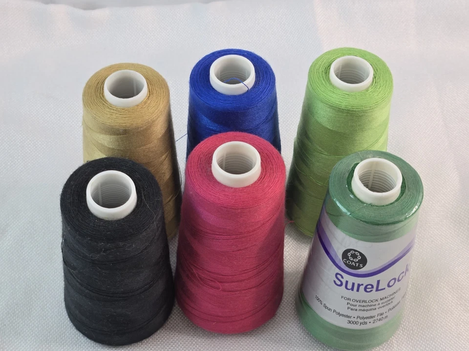 Lot of 6 Mixed Surelock Spools Mixed Color 3000 YDS Sewing Thread /Cone  - Image 2 of 4