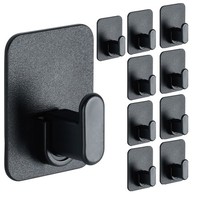 Haken Selbstklebend Klebehaken 10 Stk Schwarz Wandhaken Ohne Bohren 5X6,5Cm