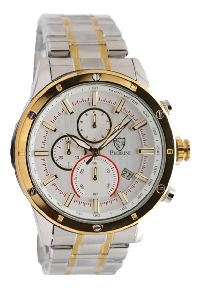 Edle Pierrini 46Mm Herren Armband Uhr Chronograph Stoppuhr Datum Bicolor Farben-image