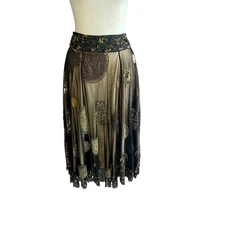 Cher Michel Klein Skirt Beaded Sequins Mesh Lace Formal  Cocktail Party Size 38