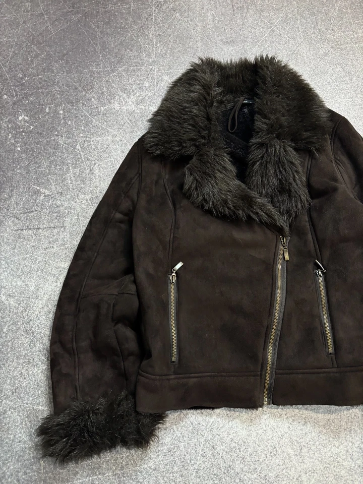 AVANT GARDE IF SIX WAS NINE STYLE JAPANESE SHEEPSKIN JACKET FUR HOOD Y2K - Image 2 of 4