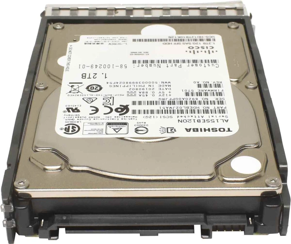 Cisco Toshiba 1.2TB 2.5" 10K 12G SAS SFF HDD Festplatte UCS C240 C220 C480 M5 M6 - Bild 2 von 4